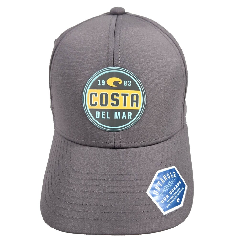 Costa Del Mar Mesh Strapback Trucker Hat Charcoal One Size 6 Panel New